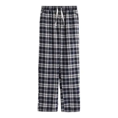 Lindex Trousers Pyjama Flannel Marinblå