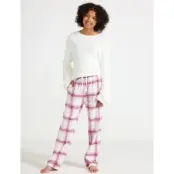 Lindex Pyjama Trousers In Flannel - Pink - 158/164