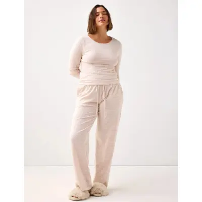 Lindex Trousers Pyjama Jersey Wide Le - Pink - M