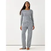 Lindex Trousers Pyjama Jersey Wide Le - White - S