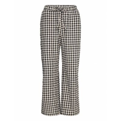 Lindex Trousers Pyjama Seersucker Svart