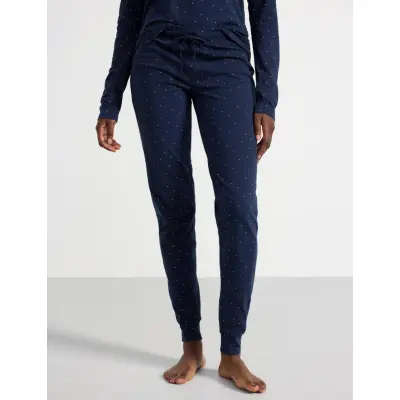 Lindex Trousers Tapered Aop Dots - Navy - S