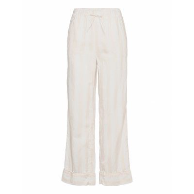 Linn Flannel Trousers Pyjamasbyxor Mjukisbyxor Vit Gina Tricot