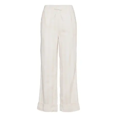 Linn Flannel Trousers Pyjamasbyxor Mjukisbyxor Vit Gina Tricot