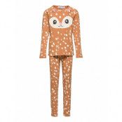 Linni Pyjamas Set Brun Molo