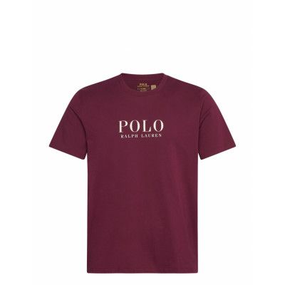 Polo Ralph Lauren Logo Cotton Jersey Sleep Shirt Burgundy