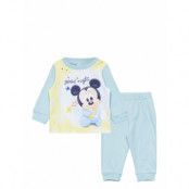 Long Pyjama In Box Pyjamas Set Blå Mickey Mouse