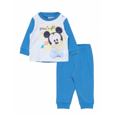 Long Pyjama In Box Pyjamas Set Blå Mickey Mouse