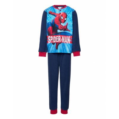 Long Pyjama In Box Pyjamas Set Blå Spider-man