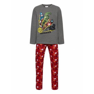 Long Pyjama Pyjamas Set Grå Marvel