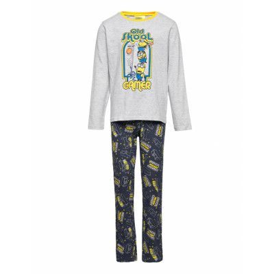 Long Pyjama Pyjamas Set Grå Minions