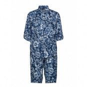 Lrl 3/4 Roll Tab Slv His Shirt Capri Pj Pyjamas Blå Lauren Ralph Lauren Homewear