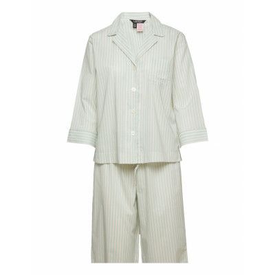 Lrl 3/4 Sl Notch Collar Capri Pant Pj Pyjamas Grå Lauren Ralph Lauren Homewear