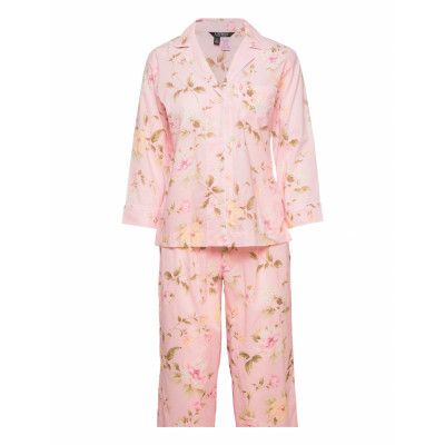 Lrl 3/4 Sl Notch Collar Capri Pant Pj Pyjamas Multi/mönstrad Lauren Ralph Lauren Homewear