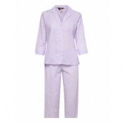 Lrl 3/4 Sl.notch Collar Capri Pj Set Pyjamas Lila Lauren Ralph Lauren Homewear