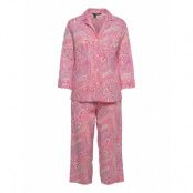 Lrl 3/4 Sl.notch Collar Capri Pj Set Pyjamas Multi/mönstrad Lauren Ralph Lauren Homewear