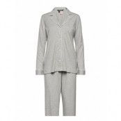 Lrl Hammond Knit Collar Pj Set Windsor Navy *Villkorat Erbjudande Pyjamas Grå Lauren Ralph Lauren Homewear