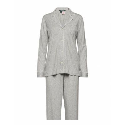 Lrl Hammond Knit Collar Pj Set Windsor Navy *Villkorat Erbjudande Pyjamas Grå Lauren Ralph Lauren Homewear