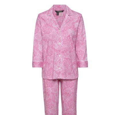 Lauren Ralph Lauren Homewear Lrl Heritage 3/4 Sl Classic Notch Pj Set Rosa