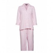 Lrl Heritage 3/4 Sl Classic Notch Pj Set *Villkorat Erbjudande Pyjamas Rosa Lauren Ralph Lauren Homewear