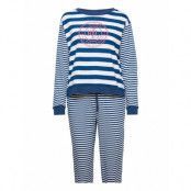 Lrl Long Sl. Crew Jogger Pant Pj Set Pyjamas Multi/mönstrad Lauren Ralph Lauren Homewear