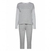 Lrl L/S Drop Shoulder Jogger Pant Pj Set Pyjamas Grå Lauren Ralph Lauren Homewear