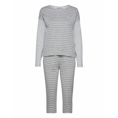 Lrl L/S Drop Shoulder Jogger Pant Pj Set Pyjamas Grå Lauren Ralph Lauren Homewear