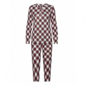 Lrl L/S Henley Top Jogger Pant Pj Set Pyjamas Röd Lauren Ralph Lauren Homewear