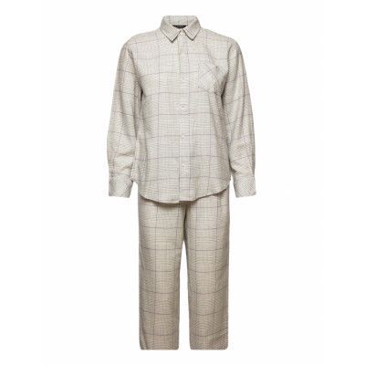 Lrl L/S His Shirt Long Pant Pj Set *Villkorat Erbjudande Pyjamas Grå Lauren Ralph Lauren Homewear