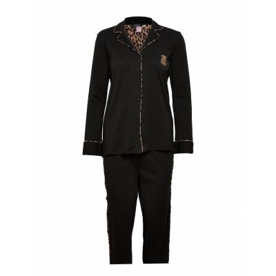 Lrl L/S Notch Col Longpant Pj Set Pyjamas Svart Lauren Ralph Lauren Homewear