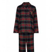 Lrl L/S Notch Collar Long Pant Pj Folded Pyjamas Red Lauren Ralph Lauren Homewear