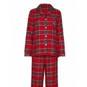 Lrl L/S Notch Collar Long Pant Pj Folded Pyjamas Red Lauren Ralph Lauren Homewear