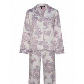 Lrl L/S Notch Collar Long Pant Pj Pyjamas Rosa Lauren Ralph Lauren Homewear