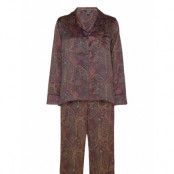 Lrl L/S Notch Collar Long Pant Pj Set *Villkorat Erbjudande Pyjamas Brun Lauren Ralph Lauren Homewear
