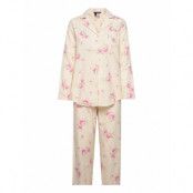 Lrl L/S Notch Collar Long Pant Pj Set Pyjamas Multi/mönstrad Lauren Ralph Lauren Homewear