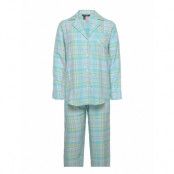 Lrl L/S Notch Collar Long Pant Pj Set Pyjamas Multi/mönstrad Lauren Ralph Lauren Homewear