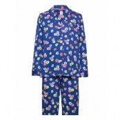 Lrl L/S Notch Collar Pj Set Pyjamas Blue Lauren Ralph Lauren Homewear