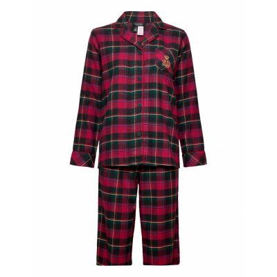 Lrl L/S Notch Collar Pj Set Pyjamas Multi/mönstrad Lauren Ralph Lauren Homewear