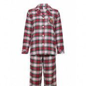 Lrl L/S Notch Collar Pj Set Pyjamas Multi/mönstrad Lauren Ralph Lauren Homewear