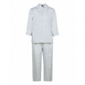 Lrl Notch Collar Long Pant Pj Set 3/4 Pyjamas Blå Lauren Ralph Lauren Homewear