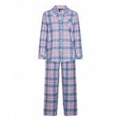 Lrl Notch Collar Long Pant Pj Set Pyjamas Blå Lauren Ralph Lauren Homewear