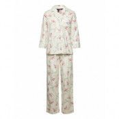 Lrl Notch Collar Long Pant Pj Set Pyjamas Multi/patterned Lauren Ralph Lauren Homewear