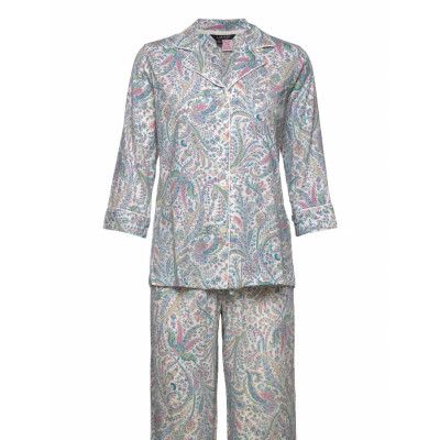 Lrl Notch Collar Long Pant Pj Set *Villkorat Erbjudande Pyjamas Multi/mönstrad Lauren Ralph Lauren Homewear