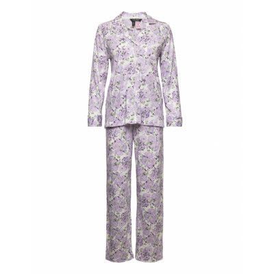 Lrl Notch Collar Long Pant Pj Set *Villkorat Erbjudande Pyjamas Multi/mönstrad Lauren Ralph Lauren Homewear