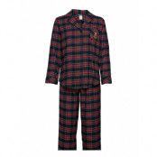 Lrl Notch Collar Longpant Pj Set Fold Pyjamas Blå Lauren Ralph Lauren Homewear