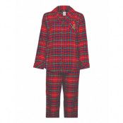 Lrl Notch Collar Longpant Pj Set Fold Pyjamas Röd Lauren Ralph Lauren Homewear