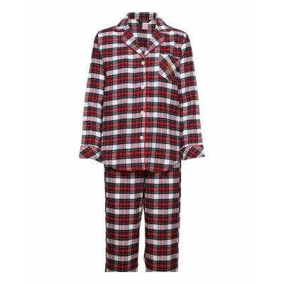 Lrl Notch Collar Longpant Pj Set Pyjamas Röd Lauren Ralph Lauren Homewear