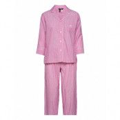 Lrl Notch Collar Pj Set 3/4 Sl Pyjamas Rosa Lauren Ralph Lauren Homewear