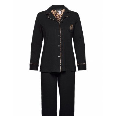 Lrl Notch Collars Long Pant Pj Set Fold Pyjamas Svart Lauren Ralph Lauren Homewear