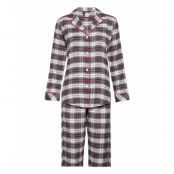 Lrl Notch Collars Pj Set Folded Pyjamas Creme Lauren Ralph Lauren Homewear